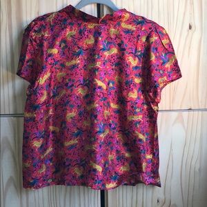 J.Crew Collection 100% silk print top